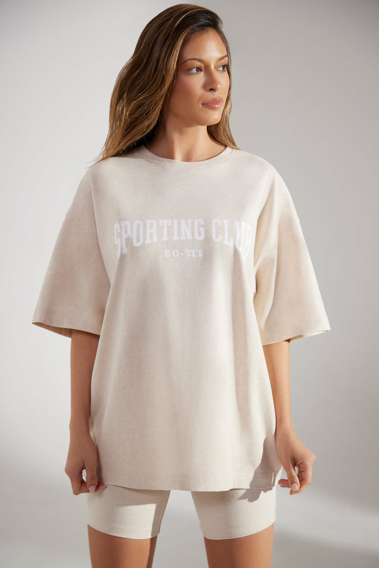 Society - Oversized Short Sleeve T-shirt in Heather Oat