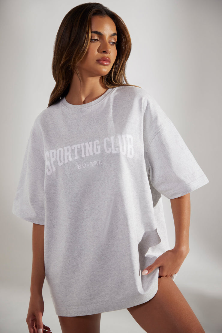 Society - Oversized Short Sleeve T-Shirt in Heather Grey