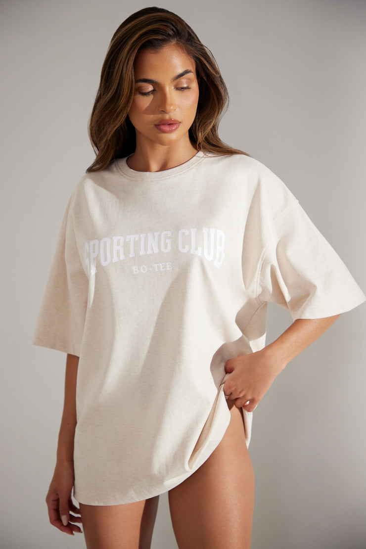 Society - Oversized Short Sleeve T-shirt in Heather Oat