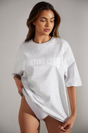 Society - Oversized Short Sleeve T-Shirt in Heather Grey