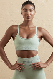 Contender - Curved Neckline Sports Bra in Sage