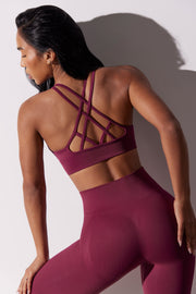 Constant - Scoop Neck Multi Strap Sports Bra in Plum