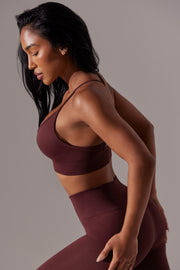 Constant - Scoop Neck Multi Strap Sports Bra in Burgundy