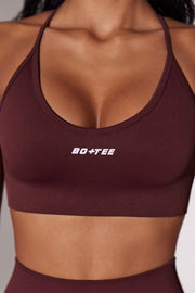 Constant - Scoop Neck Multi Strap Sports Bra in Burgundy