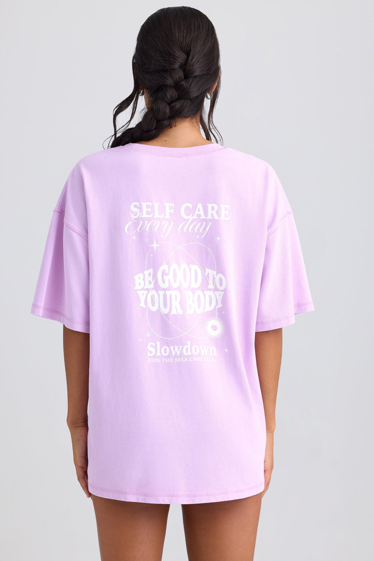 Oversized Short-Sleeve T-Shirt in Violet Pink